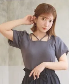 アンジュシャルム　しまむら　辻希美　Tシャツ　ブラック　ange charmのサムネイル