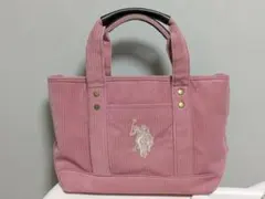 POLOコーデュロイ ピンクトートバッグ