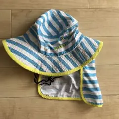 【crocs】キッズ サンハット 日よけ帽子 ボーダー柄 水色×白 UV対策のサムネイル