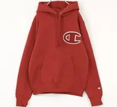 チャンピオン Champion ビッグロゴ パーカー　レッド　裏起毛