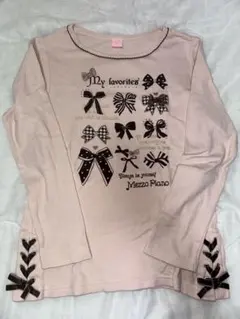 mezzo piano リボン長袖トップス