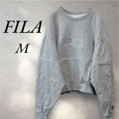 【フィラ】トレーナー　スウェット　グレー　ドルマンスリーブ　カジュアル　ロゴ　M