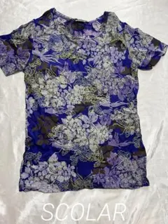 【SCOLAR】　スカラー　半袖　蝶々柄　花柄　重ね着用　シースルーのサムネイル