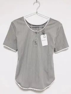 VANNIE U ヘンリーネックレースカットソー Tシャツ 半袖 アンティローザのサムネイル