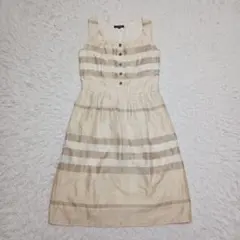 ✨極美品✨バーバリーロンドン　シルク混 ノースリーブワンピ　ノバチェック　38