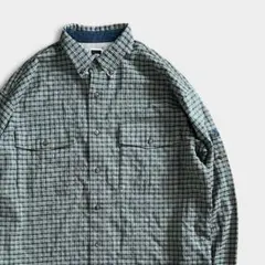 00s NORTH FACE シアサッカー チェック シャツ 長袖 フィッシングのサムネイル