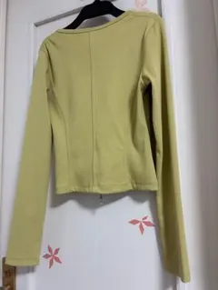 GU リブダブルジップ Vネックカーディガン