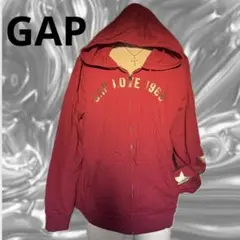 00s Gap フルジップパーカー　ピンク　ビッグロゴ　平成ギャル　y2k 希少