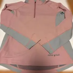 モンベル ハーフジップシャツ　長袖シャツ　ピンク　グレー　アウトドア