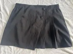 プリーツスカート 黒 XXL インナーパンツ付き ミニスカート 韓国 大きサイズ