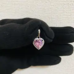 ハート ジルコニア ペンダントトップ ピンク 上品