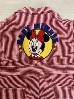 ミニーマウスロンパース 赤白ストライプ 90cm