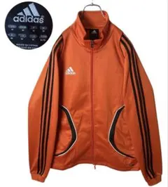 adidasオレンジカラーリングジャージトラックジャケット三本線ゆったりサイズ