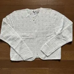 FAMILIAR ホワイト カーディガン 160