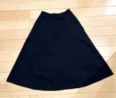 ユニクロ⭐︎ウール混フレアスカート　ネイビー