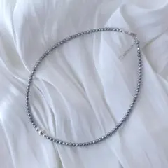 グレーベビーパールのネックレス　パール　グレーパール　ベビーパール