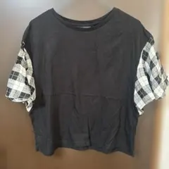 ⭐️再値下げ‼️alicia PAGEBOY チェック柄袖切り替えTシャツ　新品のサムネイル