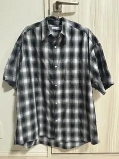 FREAK'S STORE チェック柄 半袖シャツ ブラック&ホワイトのサムネイル