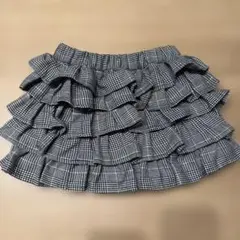 フリルスカート ブラック・ホワイト 130cm