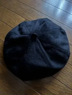 黒 ファー風 ベレー帽