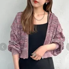 apres jour mignon えり付きジップカーディガン　フリーサイズのサムネイル