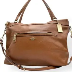 極美品　COACH　コーチ　2way トートバッグ ブラウン A4収納可