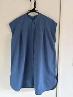 ノースリーブ ブルーシャツ ポリエステル100%