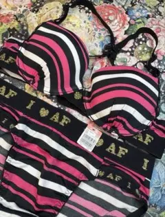 エメフィール　廃盤品レアストライプ ブラジャーショーツ　E65/M