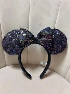 ミニーカチューシャスパンコールネイビー