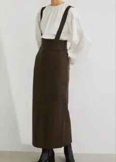 スタイルミキサー　ニットサスペンダースカート　ブラウン　茶色のサムネイル
