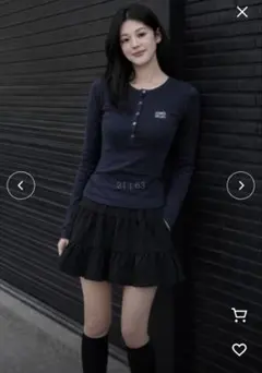 MUAHMUAH♡ ヘンリーネックステッチ長袖Tシャツのサムネイル