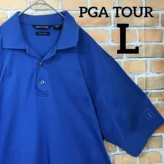 PGA TOUR シンプル 無地 ワンポイント 刺繍 半袖 ポロシャツ L