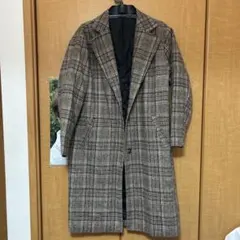 チェック柄ブラウンロングコートのサムネイル
