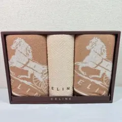 CELINE セリーヌ　フェイスタオル２枚　ウォッシュタオル　馬車　ロゴ