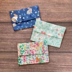 【3枚セット】ミニポケットティッシュケース　ハンドメイド　うさぎミックス　キッズ