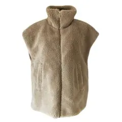 【新品タグ付】Re:EDIT　スタンドカラーボアベスト　ベージュ　M