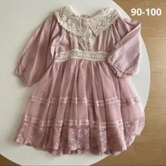 新品 (90-100) チュールドレス ワンピース manon 韓国子供服