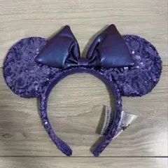 ディズニー ミニーカチューシャ 紫 スパンコールのサムネイル