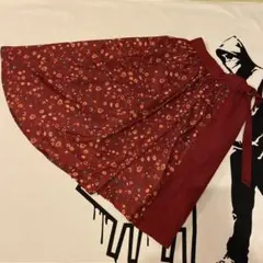 BEAMS HEART 花柄ベロア切替スカート ビームス