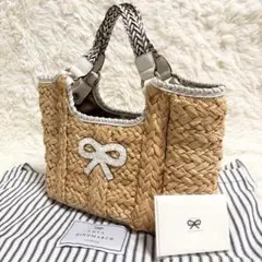 美品 ANYA HINDMARCH 編み込み バケットバッグ ピンク - メルカリ