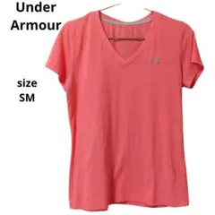 【Under Armour】コーラルピンク VネックTシャツ SM