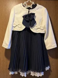 ネイビー/ホワイト フォーマルドレス