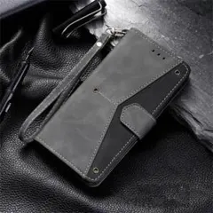 iPhoneケース スマホケース 手帳型ケース グレー/ブラック 黒