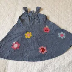 ミキハウス　花柄刺繍ワンピース 95cm未満
