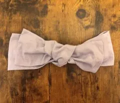 紫 リボンヘアバンド　大人　ターバン　ヘアバンド