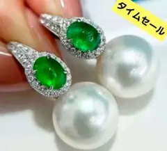 真円パールピアスキュービックジルコニア装飾 トラベルジュエリー