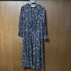 フェリシモ IEDIT 花柄ネイビーワンピース