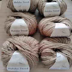 7 ユザワヤ　色番3 ホリデーツイード 6玉セット　ネップ毛糸　メリノウール