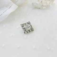 フランスヴィンテージボタン・ラインストーンスクウェア