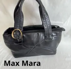 Max Mara マックスマーラ レザー ハンドバッグ本革 ブラック イタリア製のサムネイル